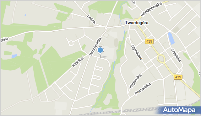 Twardogóra, Stefana Batorego, mapa Twardogóra