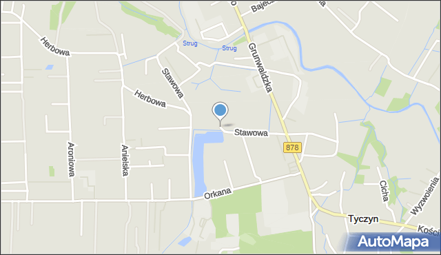 Tyczyn powiat rzeszowski, Stawowa, mapa Tyczyn powiat rzeszowski