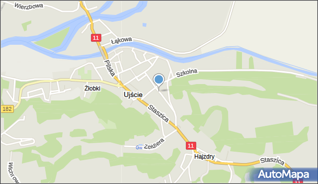 Ujście powiat pilski, Strzelecka, mapa Ujście powiat pilski