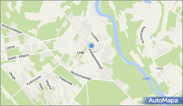 Urle, Stanisława Augusta Poniatowskiego, mapa Urle