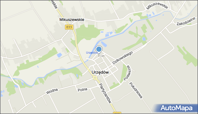 Urzędów, Staszica Stanisława, mapa Urzędów