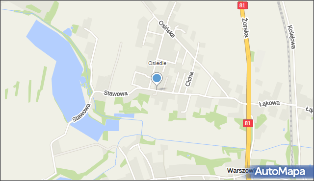 Warszowice, Stawowa, mapa Warszowice