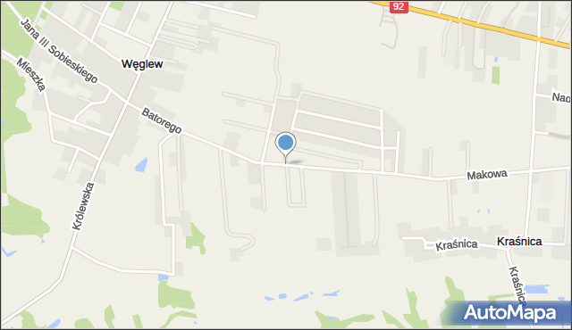 Węglew, Stefana Batorego, mapa Węglew