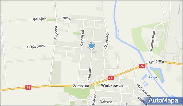 Werbkowice, Staszica Stanisława, mapa Werbkowice