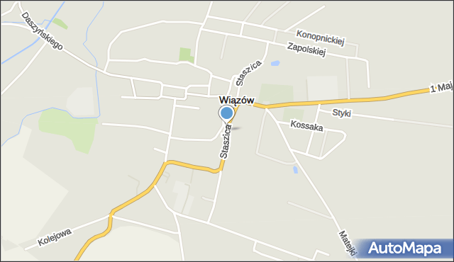 Wiązów, Staszica Stanisława, mapa Wiązów