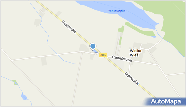 Wielka Wieś gmina Stęszew, Stawna, mapa Wielka Wieś gmina Stęszew