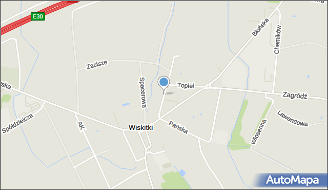 Wiskitki, Strażacka, mapa Wiskitki