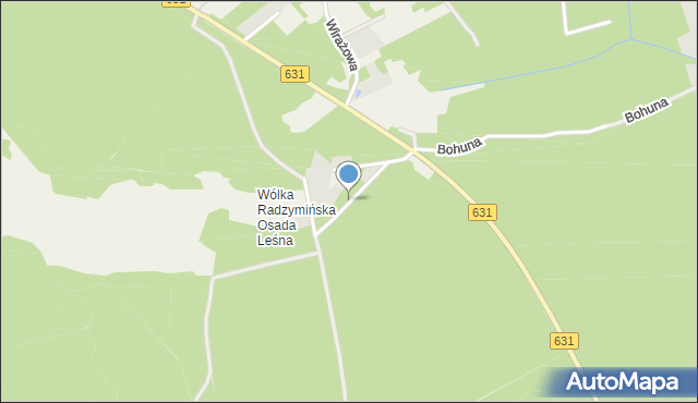 Wólka Radzymińska, Strzelców Kaniowskich, mapa Wólka Radzymińska
