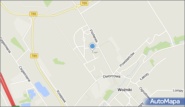 Woźniki powiat lubliniecki, Strzelców, mapa Woźniki powiat lubliniecki