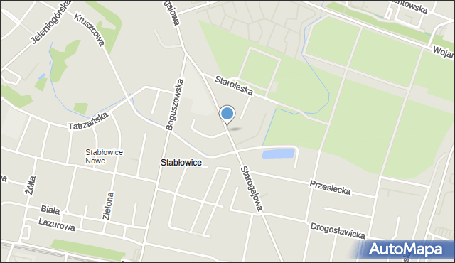 Wrocław, Starogajowa, mapa Wrocławia