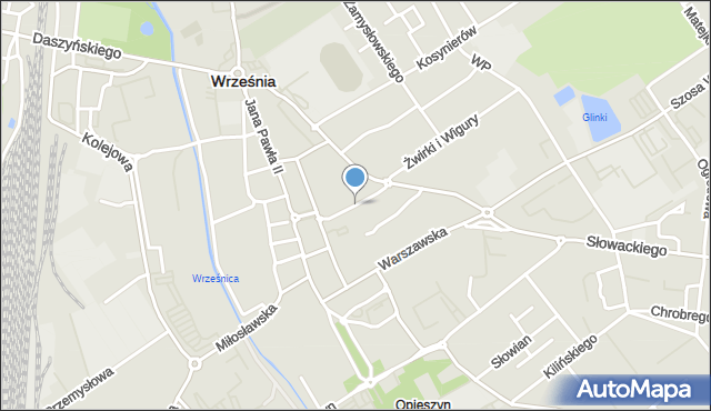 Września, Staszica Stanisława, mapa Wrześni