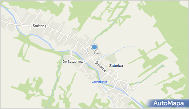 Żabnica gmina Węgierska Górka, Stokowa, mapa Żabnica gmina Węgierska Górka