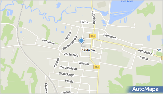 Zaklików, Strażacka, mapa Zaklików