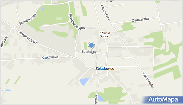 Zbludowice, Strażacka, mapa Zbludowice