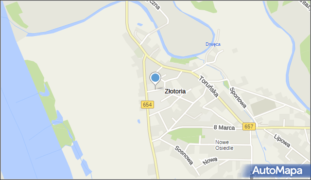 Złotoria gmina Lubicz, Stanowicza Krzysztofa, ks. kan., mapa Złotoria gmina Lubicz