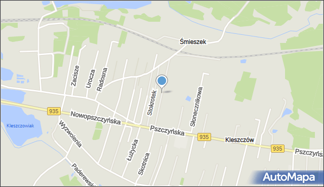 Żory, Storczykowa, mapa Żor