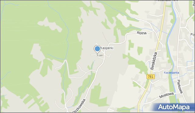 Żywiec, Storczykowa, mapa Żywiec