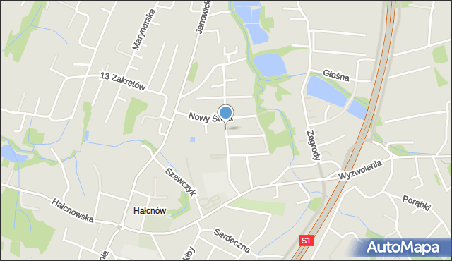 Bielsko-Biała, Sucharskiego Henryka, mjr., mapa Bielsko-Białej