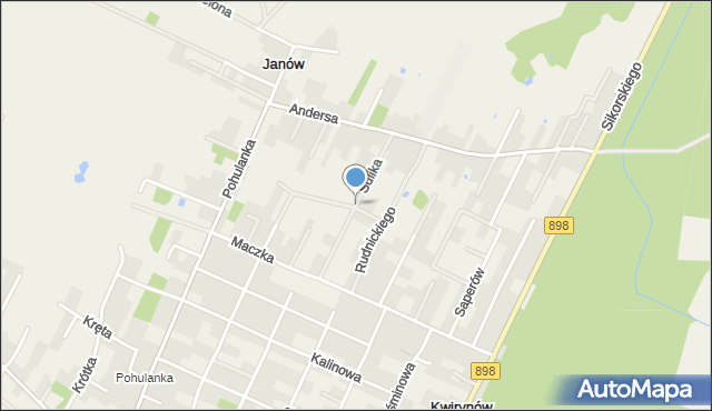 Blizne Łaszczyńskiego, Sulika Nikodema, gen., mapa Blizne Łaszczyńskiego