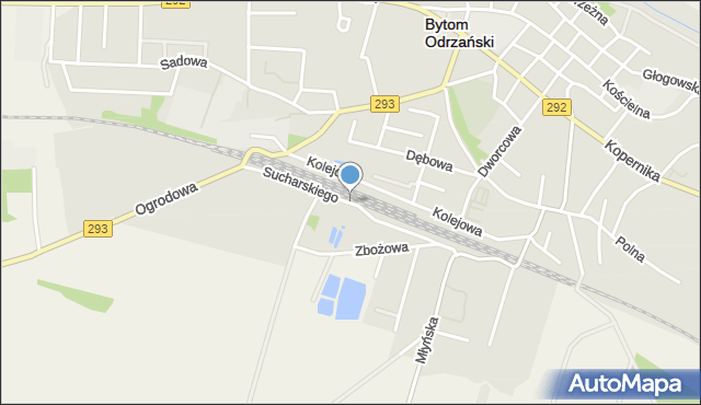 Bytom Odrzański, Sucharskiego Henryka, mjr., mapa Bytom Odrzański