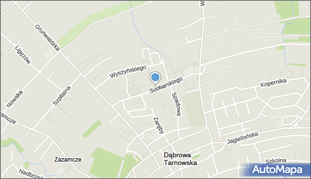 Dąbrowa Tarnowska, Sucharskiego Henryka, mjr., mapa Dąbrowa Tarnowska