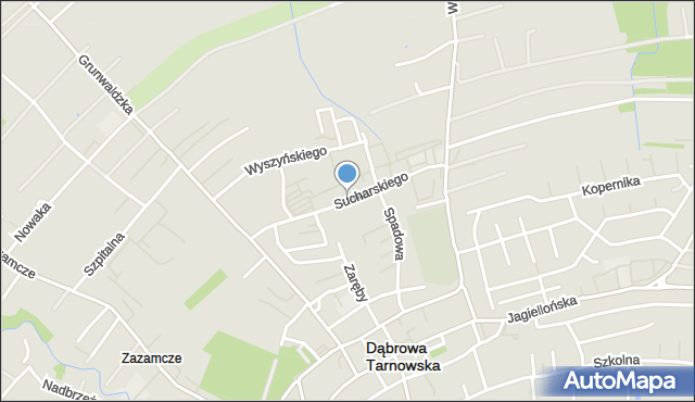 Dąbrowa Tarnowska, Sucharskiego Henryka, mjr., mapa Dąbrowa Tarnowska