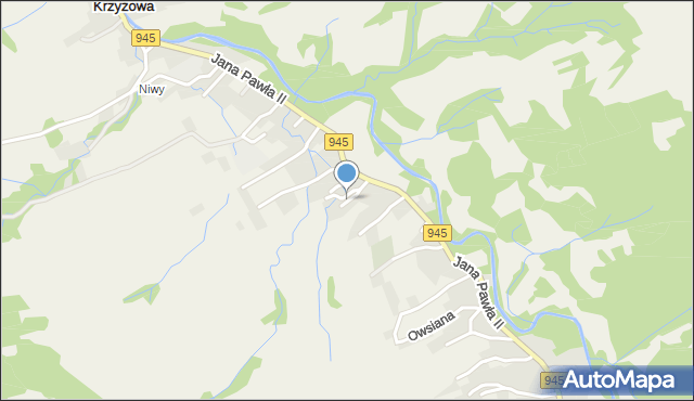 Krzyżowa gmina Jeleśnia, Suszakowa, mapa Krzyżowa gmina Jeleśnia