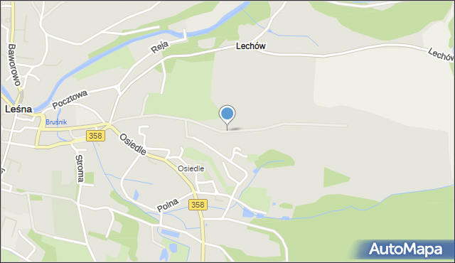 Leśna powiat lubański, Sudecka, mapa Leśna powiat lubański