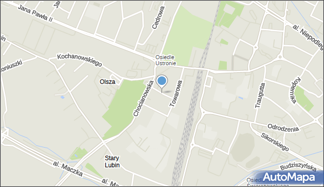 Lubin, Sudecka, mapa Lubin