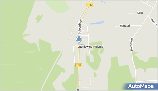 Lubniewice, Sulęcińska, mapa Lubniewice