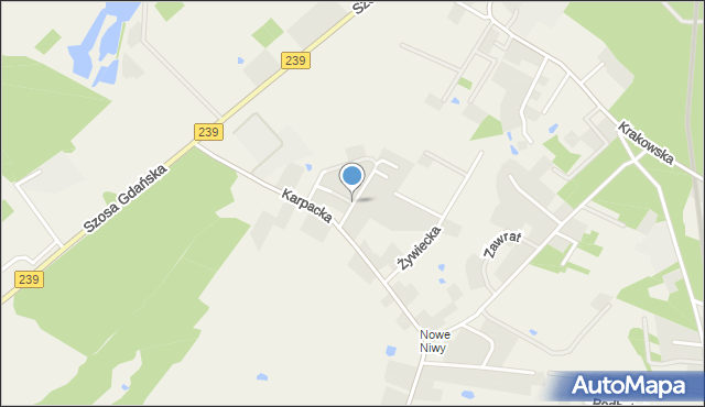 Niwy gmina Osielsko, Sudecka, mapa Niwy gmina Osielsko