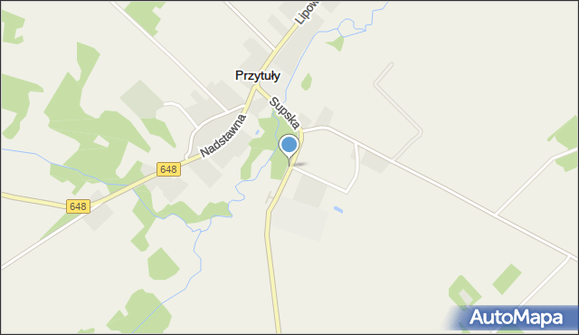 Przytuły powiat łomżyński, Supska, mapa Przytuły powiat łomżyński