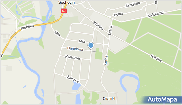 Sochocin, Sucharskiego Henryka, mjr., mapa Sochocin