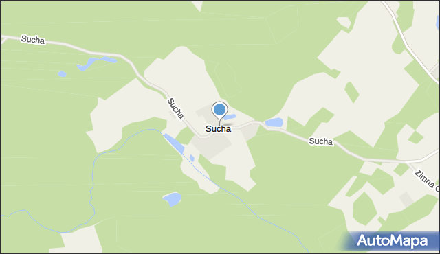 Sucha gmina Sulęczyno, Sucha, mapa Sucha gmina Sulęczyno