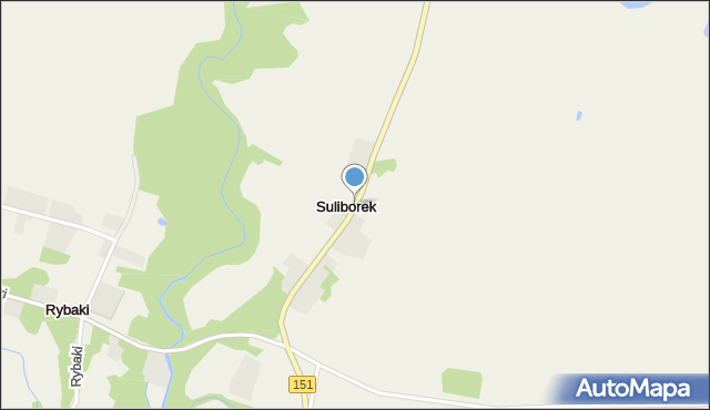 Suliborek, Suliborek, mapa Suliborek