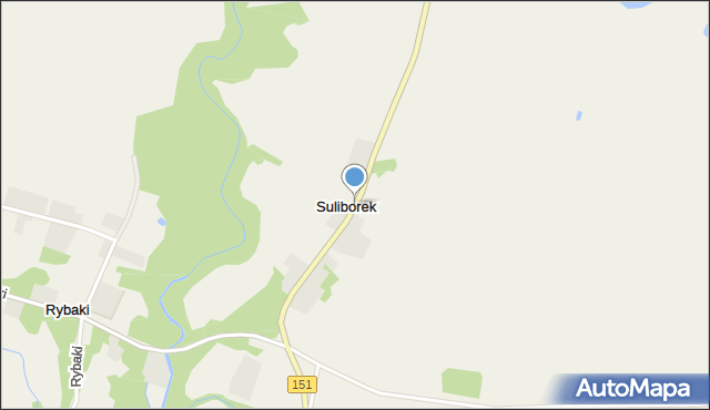 Suliborek, Suliborek, mapa Suliborek