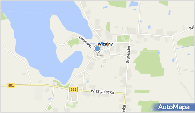 Wiżajny, Suwalska, mapa Wiżajny