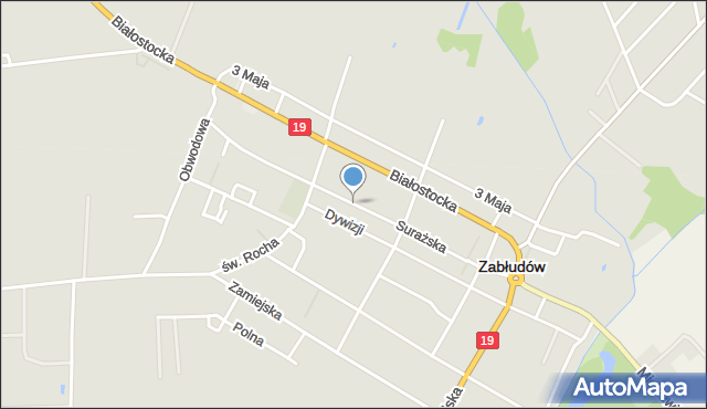 Zabłudów, Surażska, mapa Zabłudów