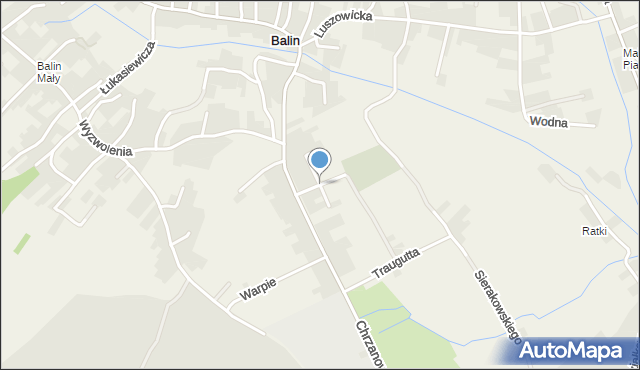 Balin gmina Chrzanów, św. Maksymiliana Marii Kolbego, mapa Balin gmina Chrzanów