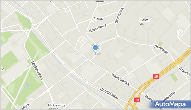 Białystok, Św. Wojciecha, mapa Białegostoku