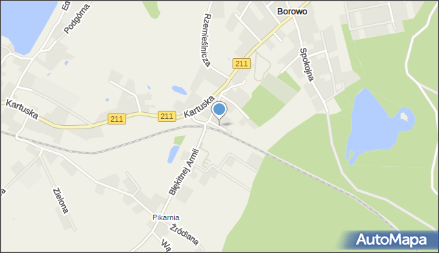 Borowo gmina Kartuzy, Świerkowa, mapa Borowo gmina Kartuzy