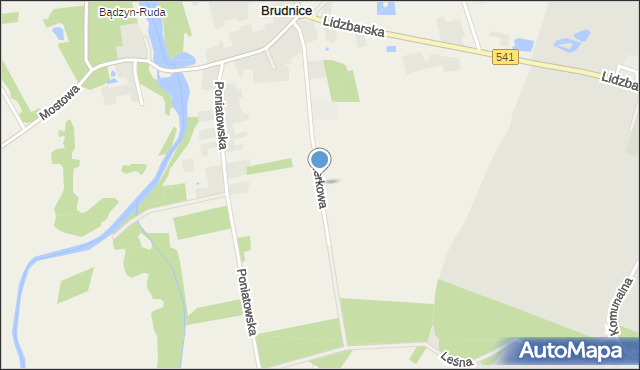 Brudnice, Świerkowa, mapa Brudnice