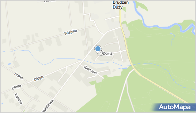 Brudzeń Duży, Świerkowa, mapa Brudzeń Duży