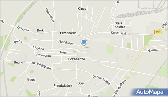 Brzeszcze, św. Idziego, mapa Brzeszcze