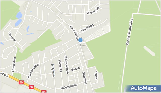 Bydgoszcz, św. Maksymiliana Marii Kolbego, mapa Bydgoszczy