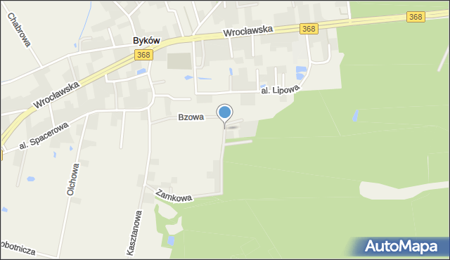 Byków, Świerkowa, mapa Byków