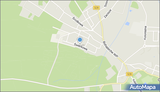 Chocianów, Świerkowa, mapa Chocianów