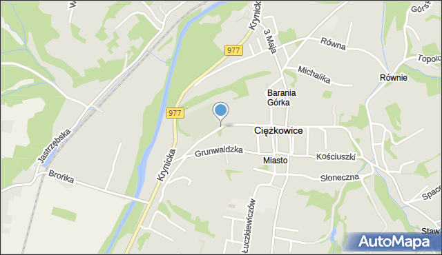 Ciężkowice powiat tarnowski, św. Andrzeja, mapa Ciężkowice powiat tarnowski