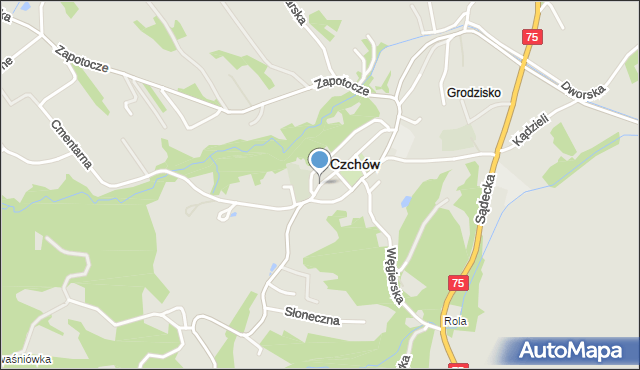 Czchów, św. Królowej Jadwigi, mapa Czchów