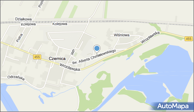 Czernica powiat wrocławski, św. Brata Alberta Chmielowskiego, mapa Czernica powiat wrocławski